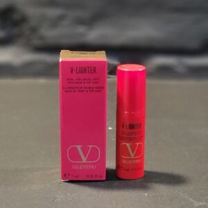 Valentino V-Lighter Face Base Primer‎ & Highlighter Rosa Mini .16oz 5ml NIB